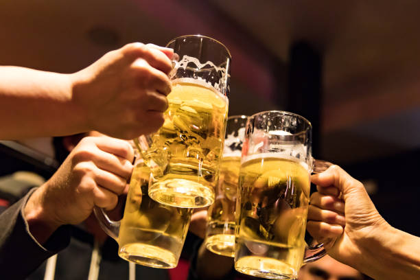 istock Celebratory toast with beer 927761710