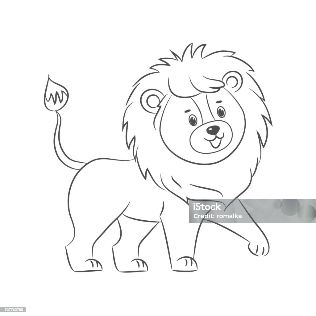 Lion for coloring book. Lion for coloring book.Isolated on white background.Line art design.Vector illustration Adult stock vector