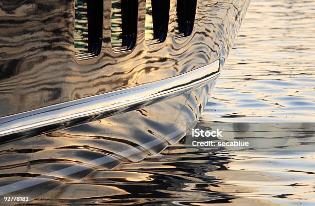 Super Yacht Hull Reflections Stock Photo - Download Image Now - Luxury Yacht, Hull, Yacht