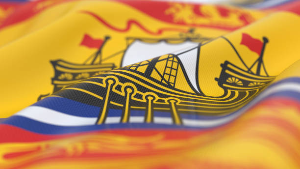 Close up view of Flag of New Brunswick