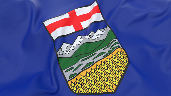 Top view of flag of Alberta