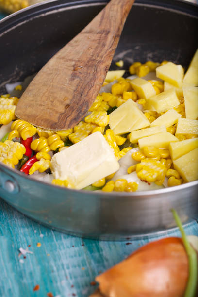 istock Food ingredients for corn cream soup. 927788936
