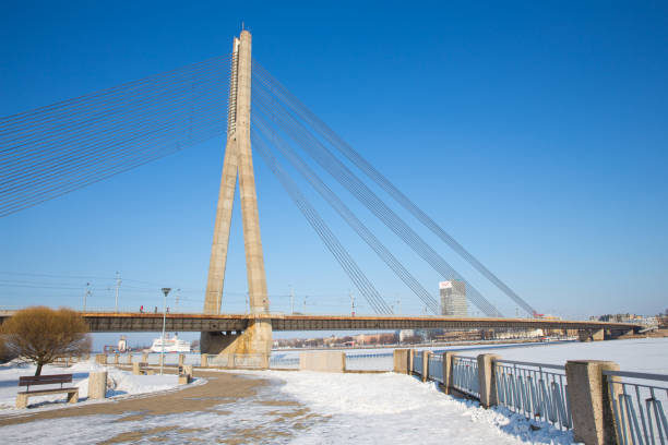 istock Latvia, Riga, old town center, Vansu bridge and architecture. 927799192