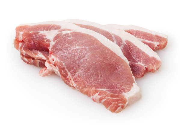 istock Raw pork meat isolated on white background 927802728