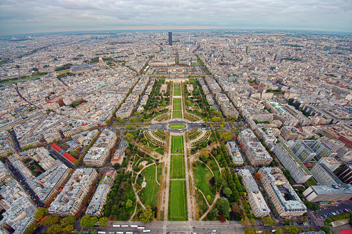 evening in Paris. aerial view from Eiffel Tower