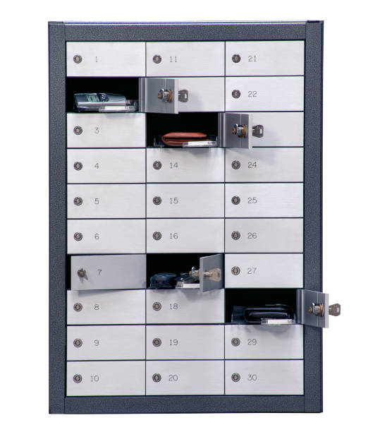 istock Public safe box with some belongings isolated 927806218