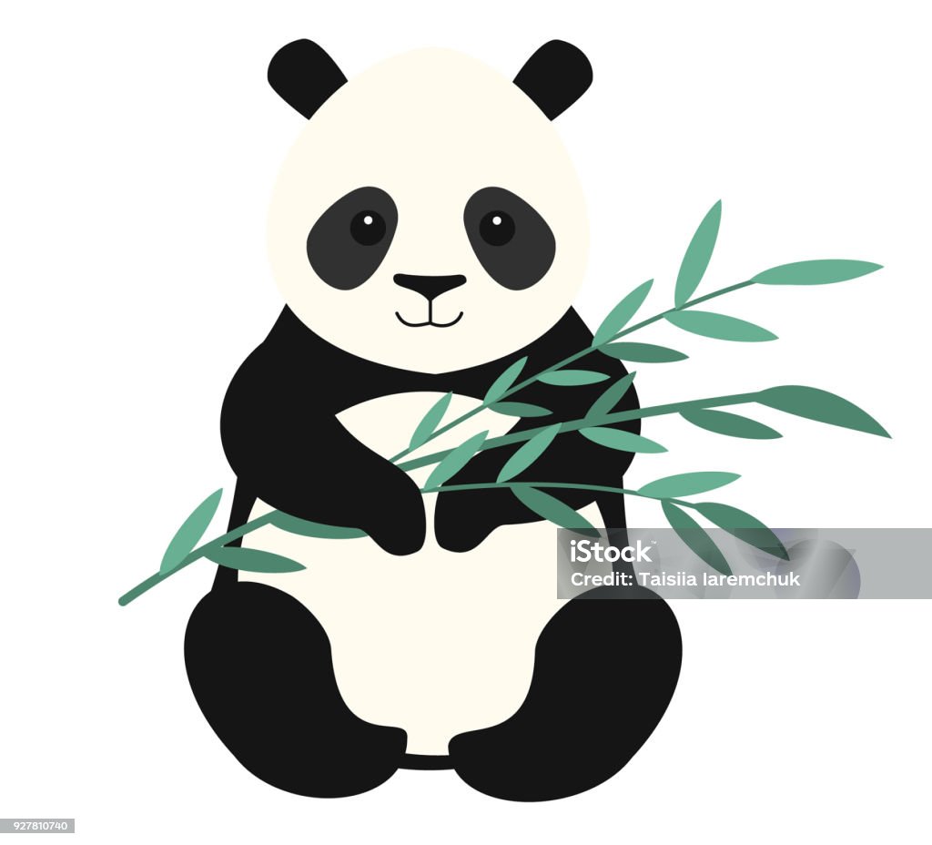 Panda isolated on white background. Vector illustration. Panda - Animal stock vector