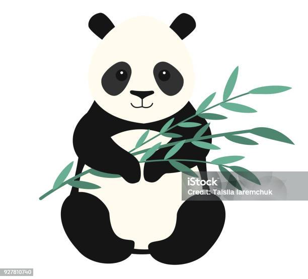 Panda Isolated On White Background Vector Illustration Stock Illustration - Download Image Now