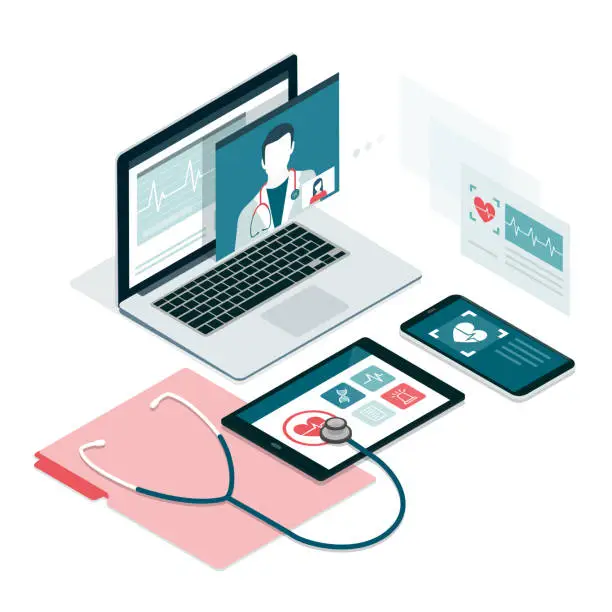 Vector illustration of Healthcare and technology