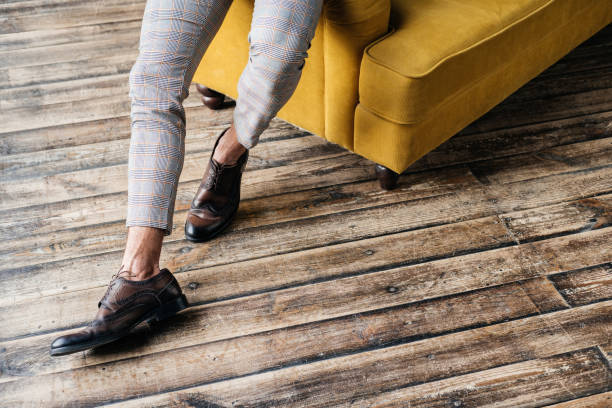 Elegant Stylish Man In Brogue Shoes 