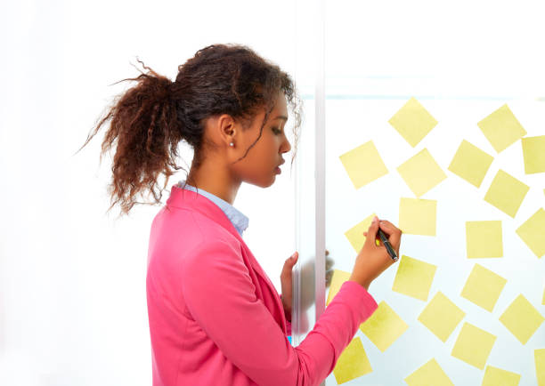 istock African ethnic executive with stickers in office 927826474