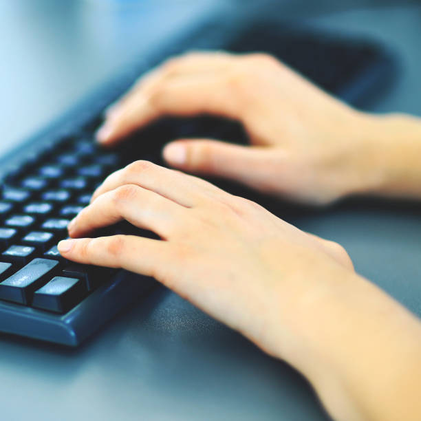 istock Close-up shot of a female learner typing 927826860