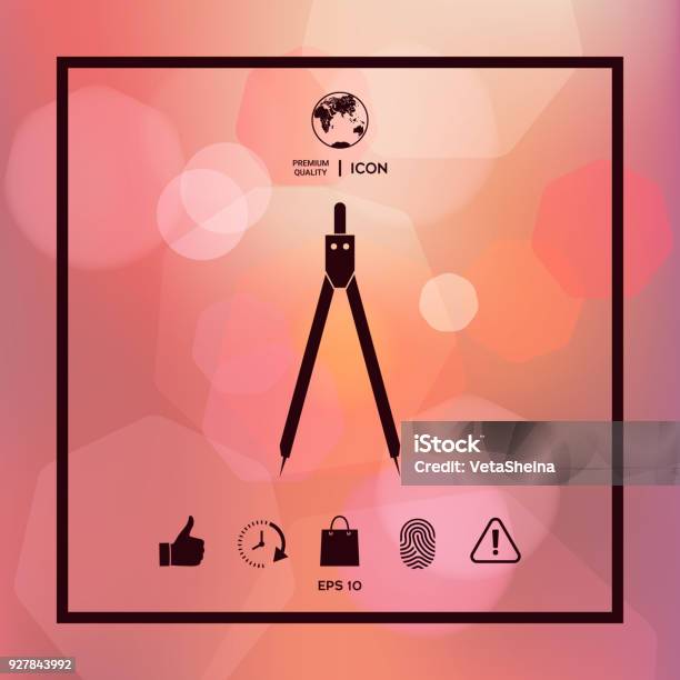 Compas Symbol Drawing Drawing Compass Symbol Stock Illustration - Download Image Now ...