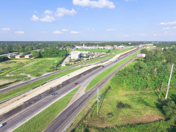 istock Aerial construction of highway Interstate 10 (I10) overpass 927844088