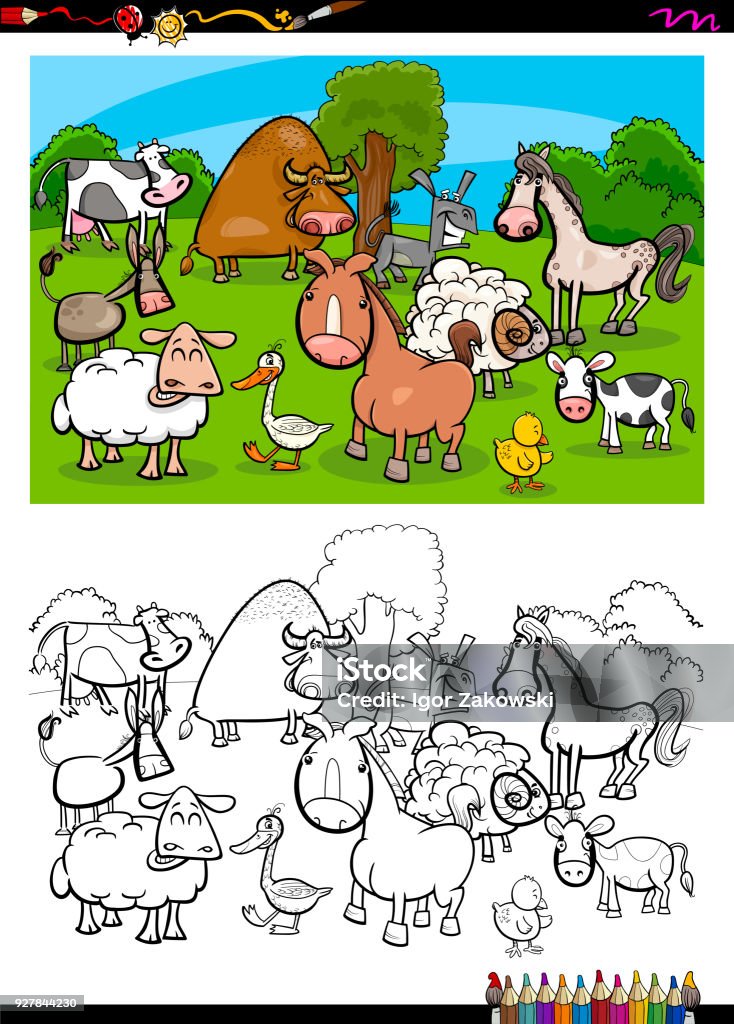 Ilustración de Personajes De Animales De Granja Lindo Grupo Libro A Color y más Vectores Libres de Derechos de Colorear - iStock Ilustración de Personajes De Animales De Granja Lindo Grupo Libro A Color y más Vectores Libres de Derechos de Colorear - iStock
