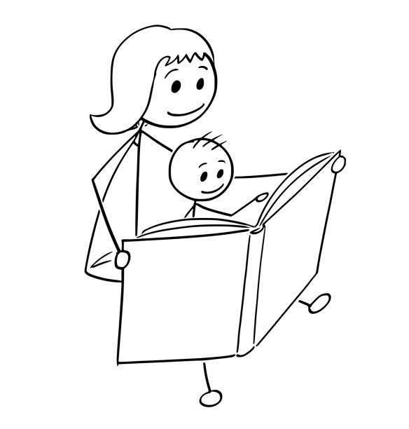 Cartoon Of Mother And Son Reading A Book Together Stock Illustration - Download Image Now - Reading, Adult, Art - iStock Cartoon Of Mother And Son Reading A Book Together Stock Illustration - Download Image Now - Reading, Adult, Art - iStock