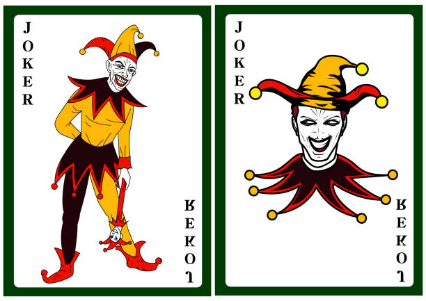 istock Joker in colorful costume playing card 927845446