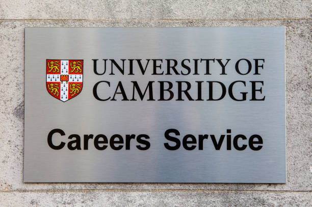 University of Cambridge Careers Service CAMBRIDGE, UK - OCTOBER 4TH 2015: A sign at Cambridge University marking the location of the Careers Advice Centre in Cambridge, on 4th October 2015. queens college stock pictures, royalty-free photos & images