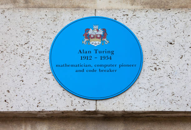 Alan Turing Plaque in Cambridge, UK CAMBRIDGE, UK - APRIL 8TH 2016: A blue plaque at Kings College in Cambridge commemorating former student and computer pioneer Alan Turing, taken on 8th April 2016. cambridgeshire photos stock pictures, royalty-free photos & images