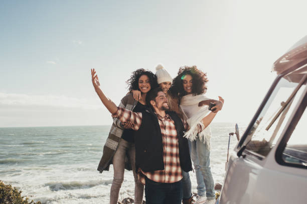 istock Friends taking selfie on the road trip 927849816