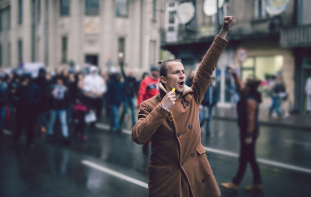 young protester - anti governments imagens e fotografias de stock