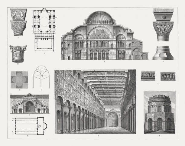 Early Christian And Byzantine Architecture Wood Engravings