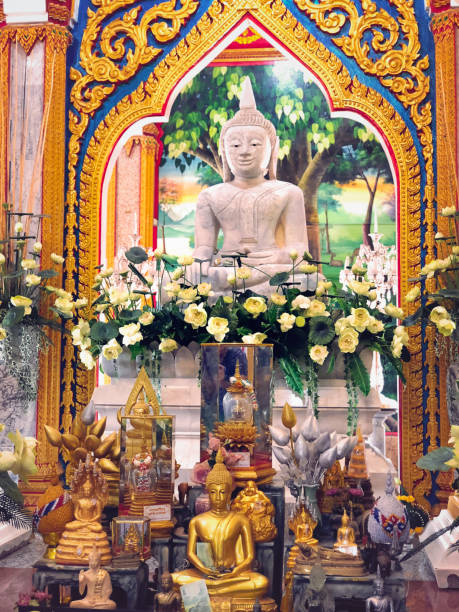 istock Interior of Buddhist temple. 927880668