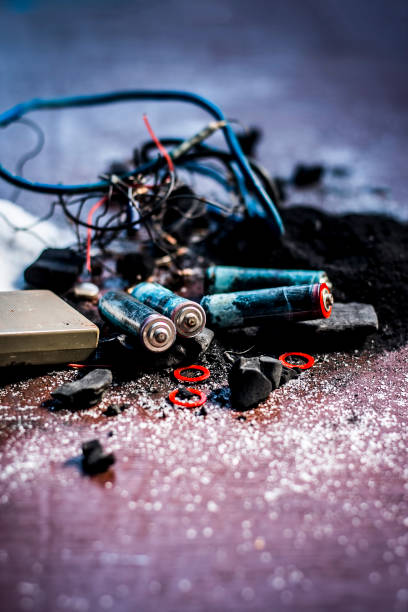 istock Close of ingredient or mixture of Earthing system or Grounding system i.e Coal,coal powder,salt,sodium chloride,and wires. 927889220