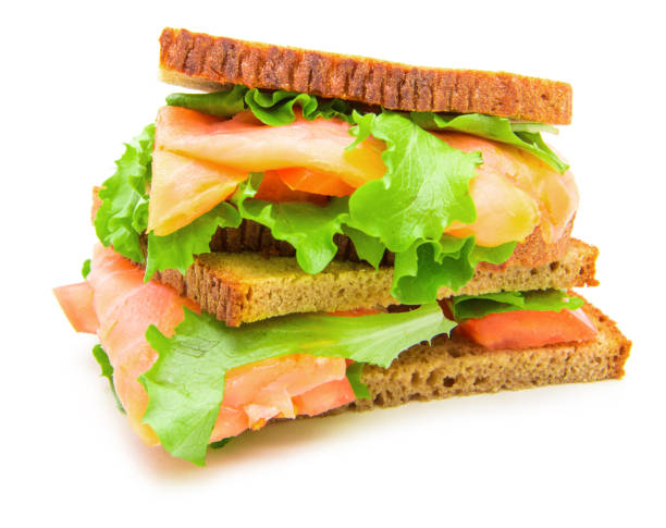 istock sandwich with smoked salmon,salad and lemon 927902692