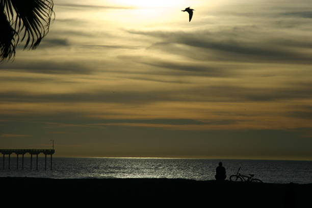 Massive wildfires in San Diego California produce interesting afternoon beach skies