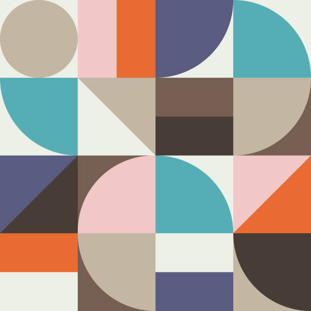 ilustraciones, imágenes clip art, dibujos animados e iconos de stock de geometría abstracta patrón gráfico 02 - cuadrado composición ilustraciones