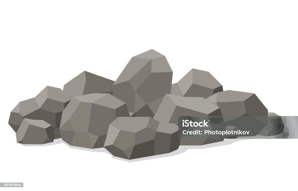 岩や石の分離の白い背景を重ね。石や岩等尺性 3 d フラット スタイルで。異なる岩。ベクトル図 - 岩のロイヤリティフリーベクトルアート