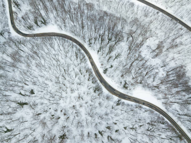 istock Winter Mountain Road From Above 927924000