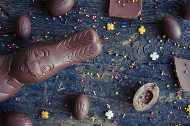 Photo of Easter composition with chocolate
