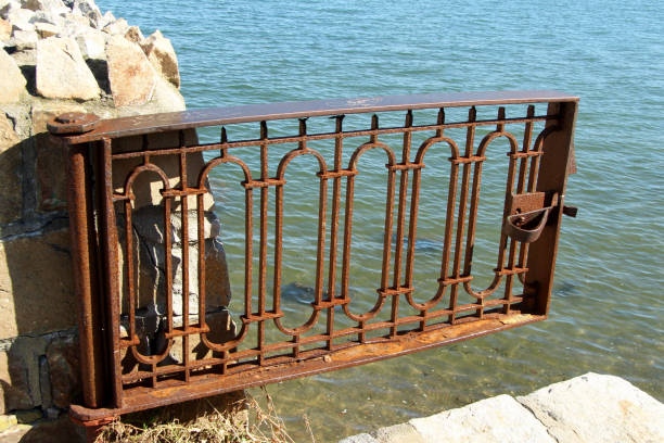 close up of forged element vintage fence