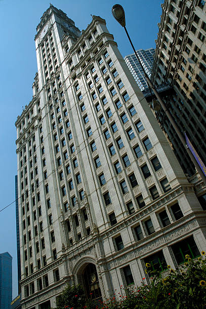 istock Twisted view of William Wrigley, Jr. Building in Chicago. 92792606