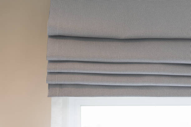 istock closed up of beautiful  grey curtain 927927986