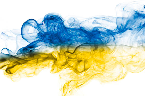 istock Ukraine national smoke flag 927929146