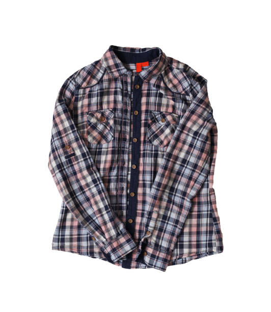 Female checkered shirt, isolated on white