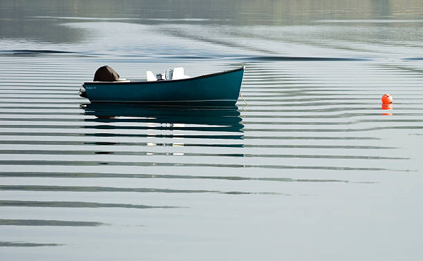 motorboat with ripples stock photo