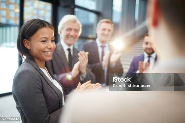 Greeting Winner Stock Photo - Download Image Now - Government, Employee, Politics