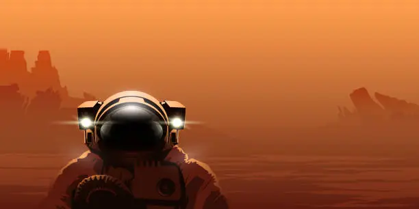 Vector illustration of Martian Colonist