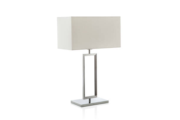 istock Modern table lamp with small white lampshade isolated 927940150