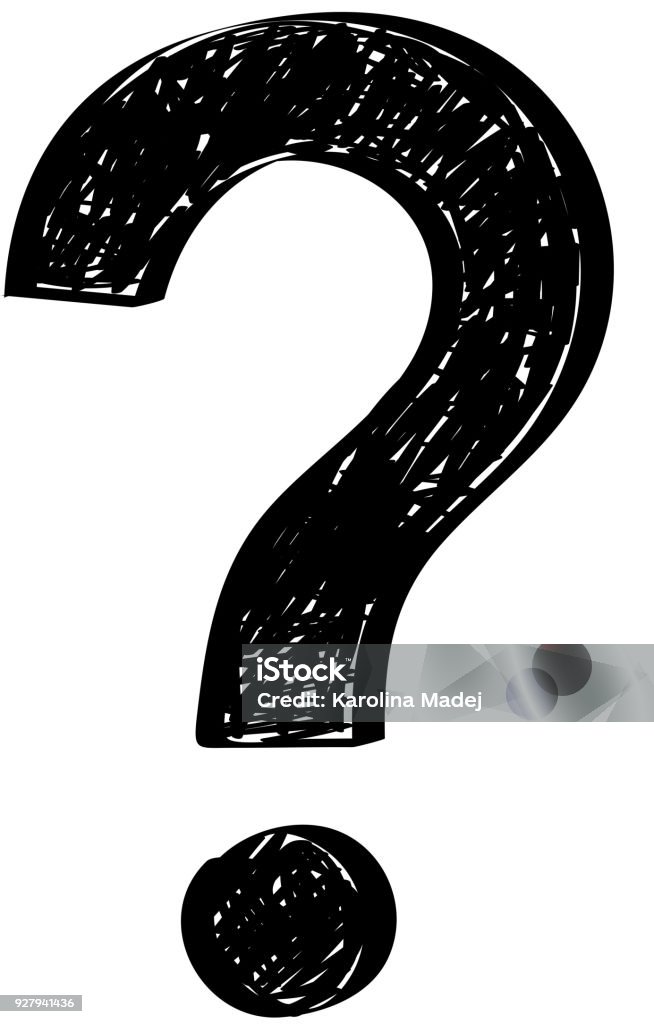 Concept of a hand drawn question mark - icon. Vector. Question Mark stock vector