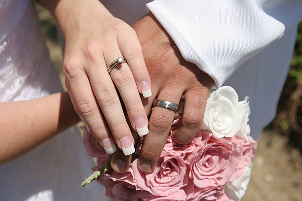 istock Symbolic rings and flowers 92795217