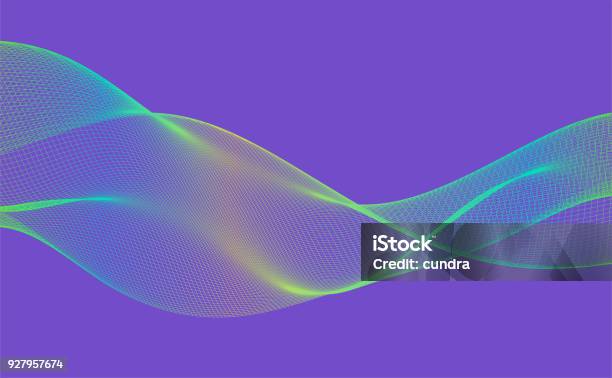 Vector Abstract Wave Stock Illustration - Download Image Now - Grid Pattern, Wave - Water, Wave Pattern