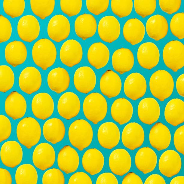 The lemons pattern random repeat type design background