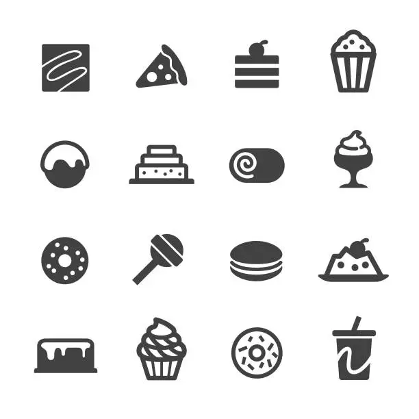 Vector illustration of Dessert and Sweet Food Icons - Acme Series