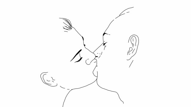Couple Kissing Cartoon Stock Videos and Royalty-Free Footage - iStock