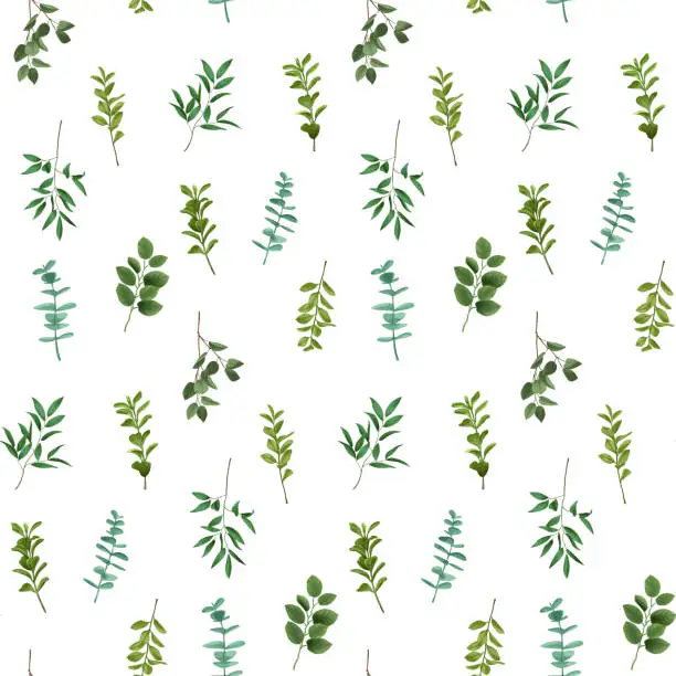Vector illustration of Greenery Seamless Pattern